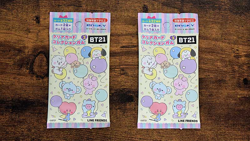 BT21 クリアカードコレクションガム2　パッケージ