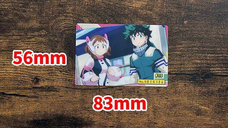 TVアニメ「僕のヒーローアカデミア」 ウエハース　カード　サイズ　大きさ